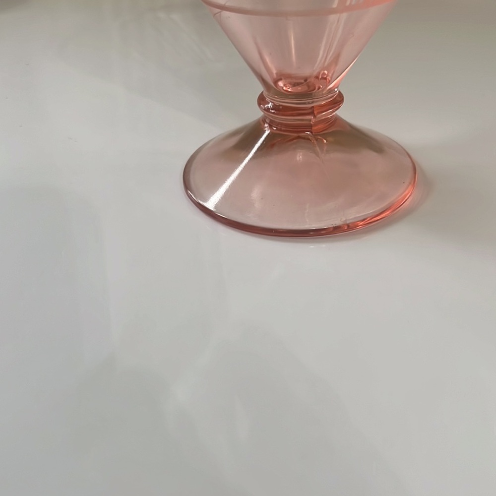 Pink Depression Glass Compote - Picture 3 of 6